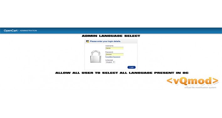 Admin Language Select OC 1.5 and OC 2.0