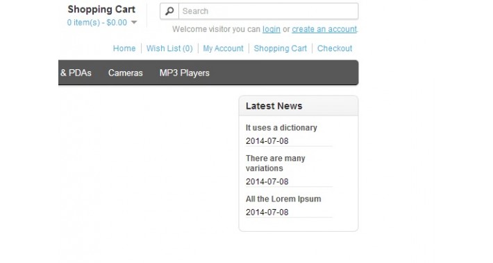 News Opencart Module with Visits