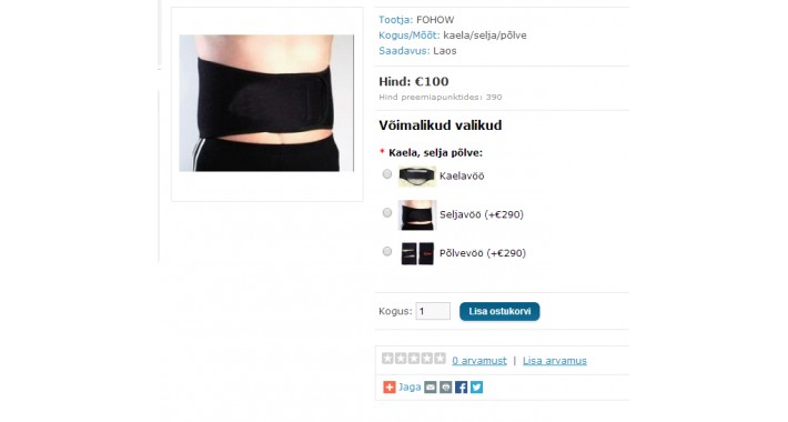 Product option picture in product page