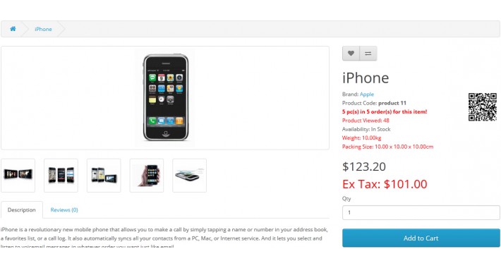 Dispaly Dimension/Weight in Product Page