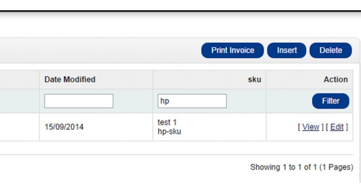 SKU filter in order list