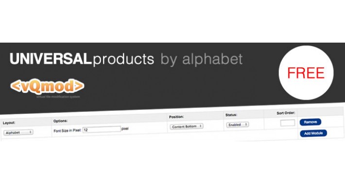 Products by Alphabet [vQmod]