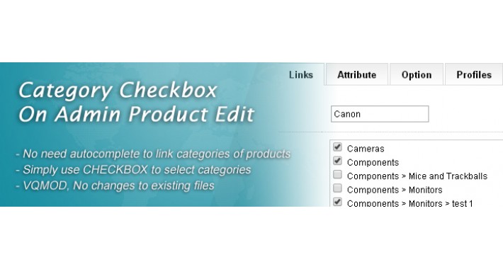Category Checkbox On Admin Product Edit Page