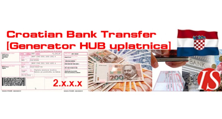 Croatian bank transfer [Generator uplatnica - HUB] for 2.x.x.x