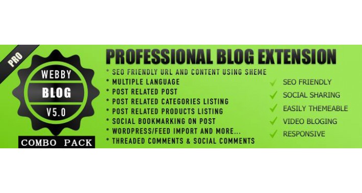 Webby Blog v6.6.5 + SEO POWER PACK 5.x