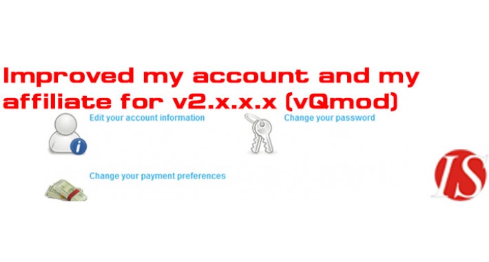 Improved my account & my affiliate mod for OpenCart v2.x