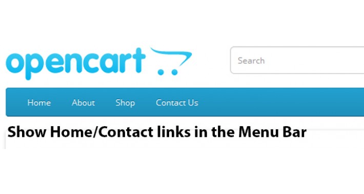 Home and Contact links in Menu