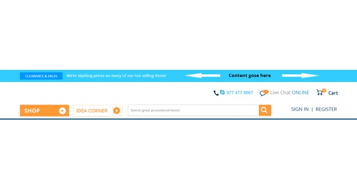 Add your Content in header