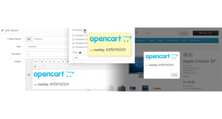 OC 2.x.x.x Product Options Tooltip OVERLAY MOUSEOVER WYSIWYG