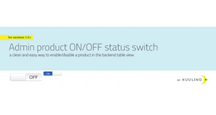 Admin product status ON/OFF switch