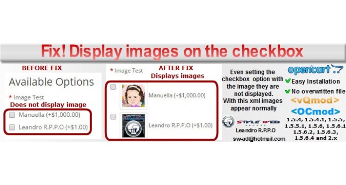 FIX! Display images on the checkbox