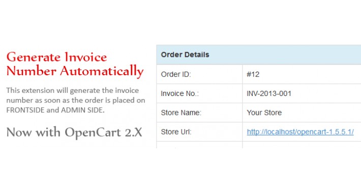 OpenCart Generate Invoice Number Automatically