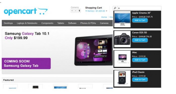 Auto search with add to cart