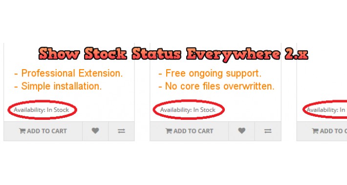 Show Stock Status everywhere 2.x and 3.x