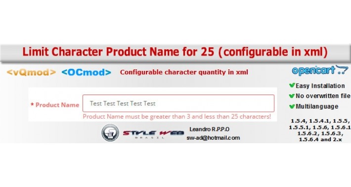 [vQmod/OCmod] Limit Character Product Name