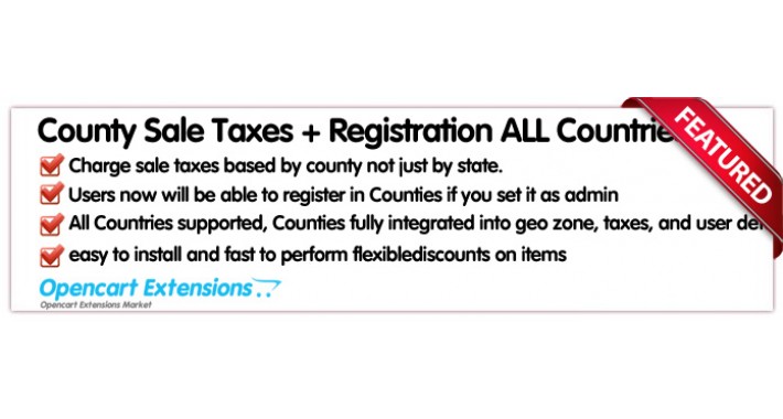 County Sale Taxes (worldwide)+ Registration - OC2.X