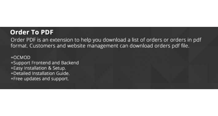 Order To PDF