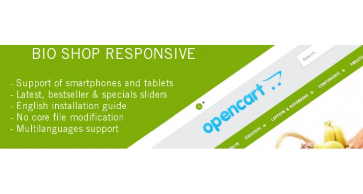 Responsive bio, food or flower online shop template