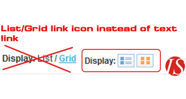 List/Grid link icon instead of text link 1.5.x.x (vQmod)