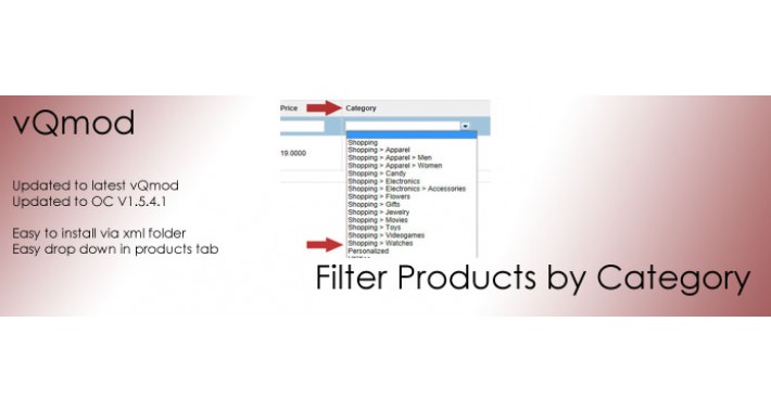 Admin Product Filter by Category