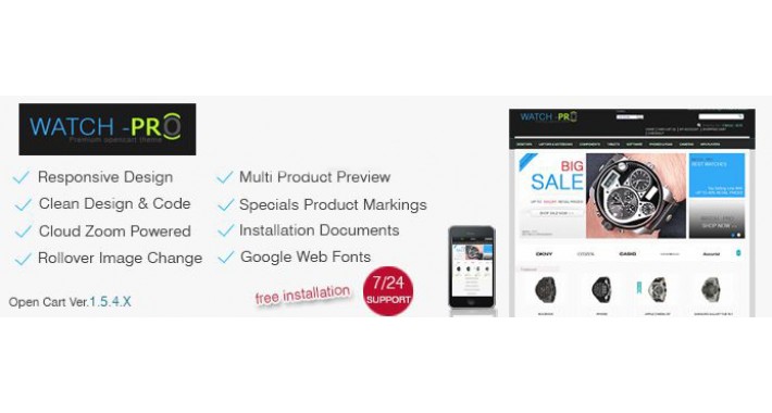 Watch Shop Responsive Opencart Theme