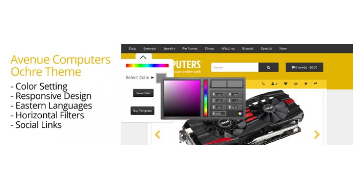 OpenCart 2 Theme Avenue Computers Ochre