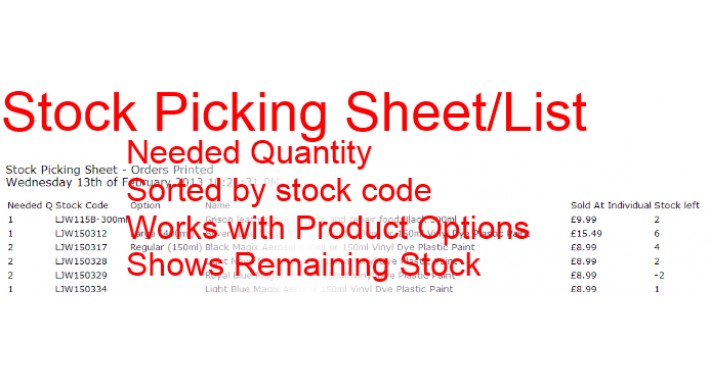 Stock Picking Sheet/List Buttons on Orders Page [VQMOD]