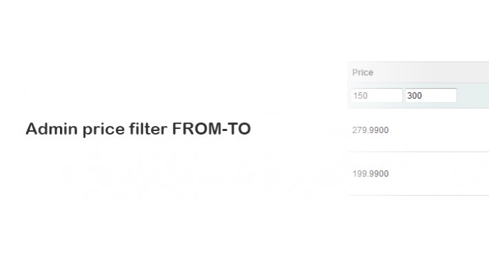 Admin price filter