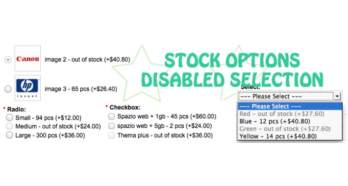 Stock Option Disabled Selection (1.5.x - 2.3)