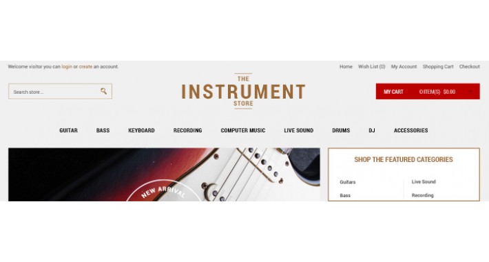 Musical Instrument Responsive OpenCart Theme - Instrument