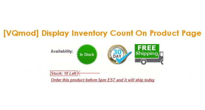 [VQmod] Display Inventory Count on Product Page