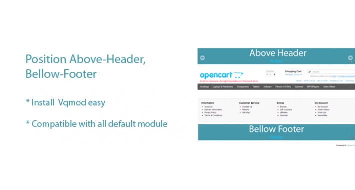 Position Above header/below footer