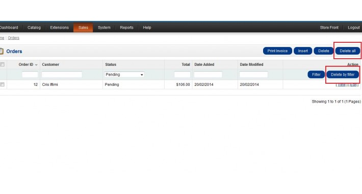 (Admin) Reset orders with one click