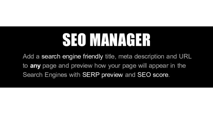 SEO Manager (Page title and meta description editor)