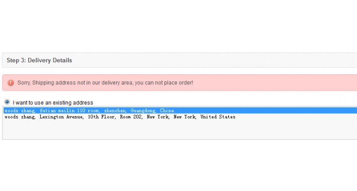 Check shipping zipcode ok will can place order (VQMOD)