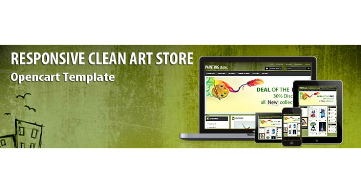 Responsive Clean Art Store Opencart Template