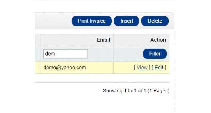 Email filter in order list