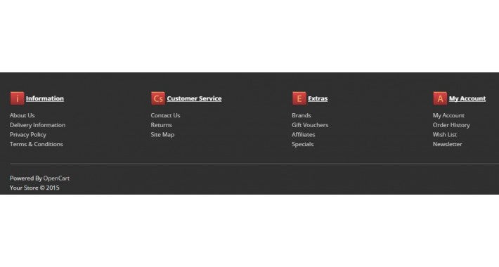 Fancy icon on footer menu
