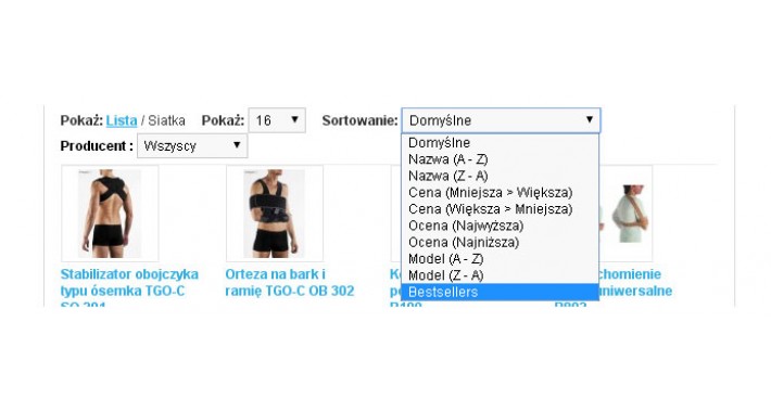 bestsellers sort on category page