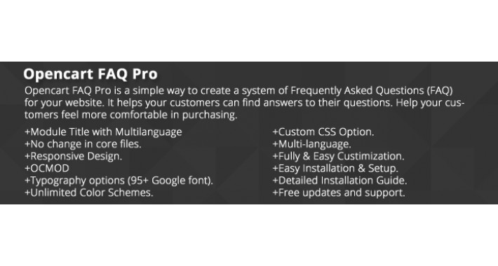 Opencart FAQ Pro