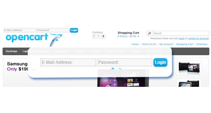 Header Login Panel