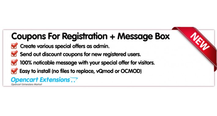 Coupons for Registration + Special Message Box - OC 2.1