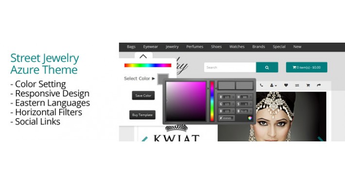 OpenCart 2 Theme Street Jewelry Azure