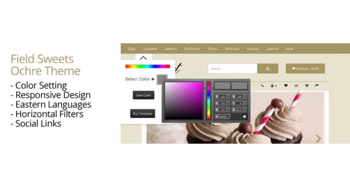 OpenCart 2 Theme Sky Sweet Ochre