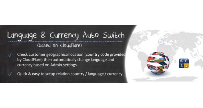 Language & Currency Auto Switch CloudFlare Based (OC2.x)