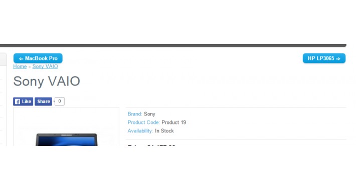 Next & Previous Buttons on Product Page
