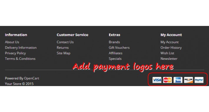 Payment Logos in Footer - OpenCart 2.x