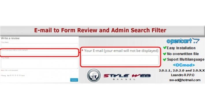 Field E-mail to Form Review and Admin Search Filter