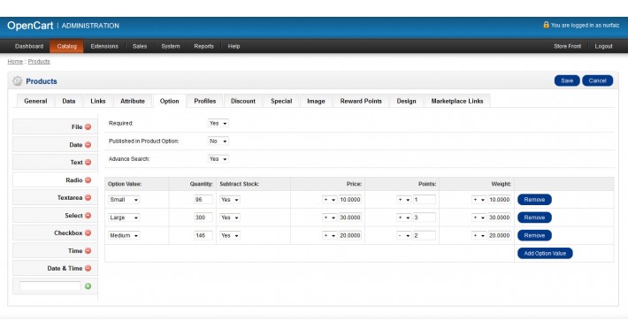 Advance Filter using Option Feature + Price Range