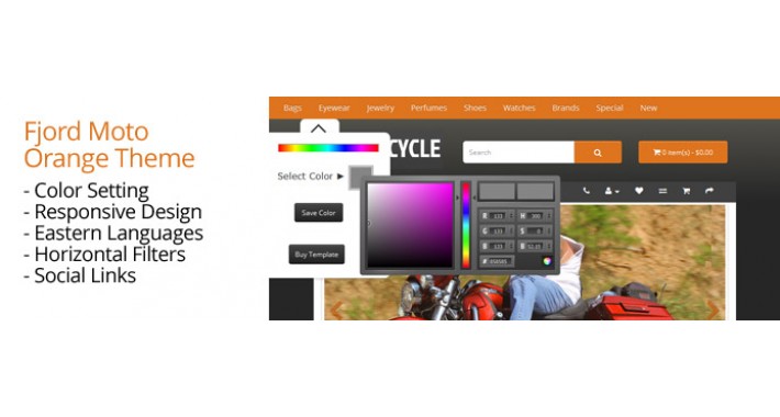 OpenCart 2 Theme Fjord Moto Orange